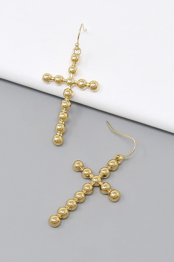 Ball Cross Earrings