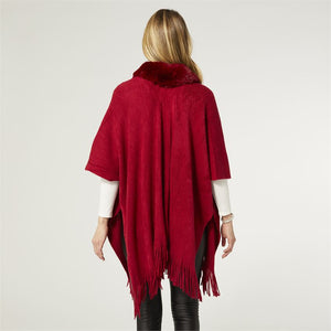 Darcy Faux Fur Wrap Red