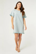 Load image into Gallery viewer, Olivia Fringe Dress Seafoam
