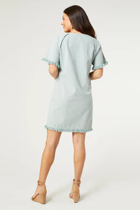 Olivia Fringe Dress Seafoam