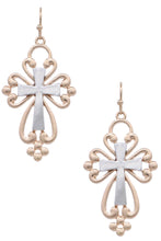 Load image into Gallery viewer, Filigree Cross Earrings
