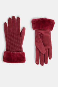 Fur Cuff Touchscreen Gloves