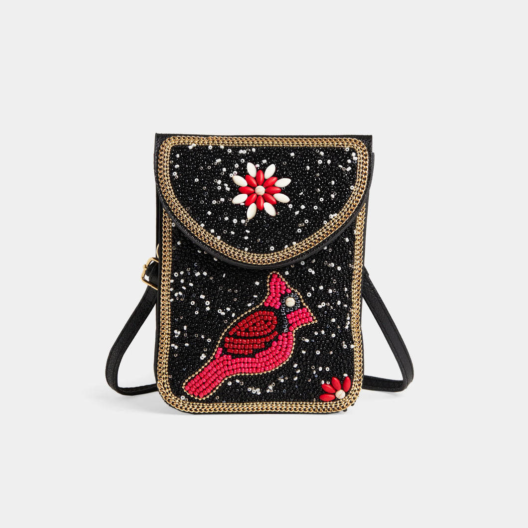Artisan Beaded Cardinal Purse