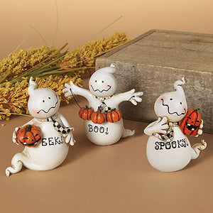 Ghost and Pumpkin Figurine