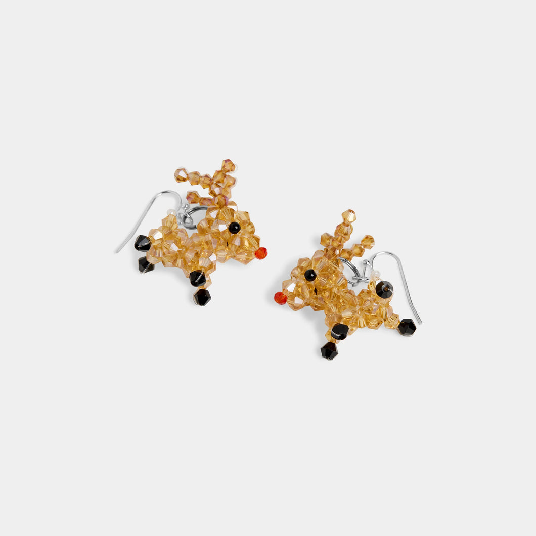 Beaded Rudolph Earrings