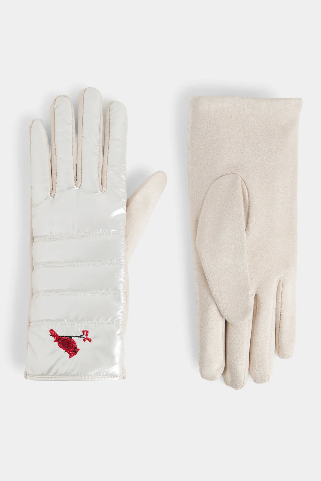 Cardinal Puffer Touchscreen Gloves