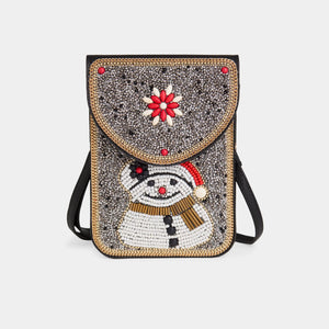 Artisan Beaded Mrs Snowman Purse