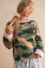 Load image into Gallery viewer, Pretty In Pink Camo Sweater
