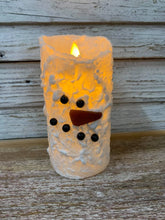 Load image into Gallery viewer, Snowman Bumpy LED Candle
