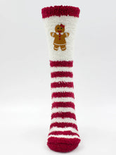 Load image into Gallery viewer, Fuzzy Gingerbread Socks
