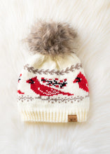 Load image into Gallery viewer, Cardinal Pattern Pom Hat

