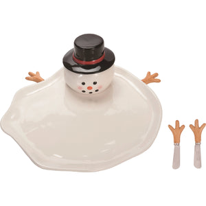 Melted Snowman Plate and Spreader
