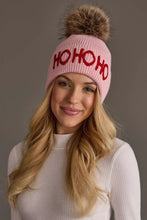 Load image into Gallery viewer, Pink Ho Ho Ho Pom Hat
