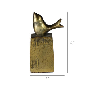 Brass Bird on Block