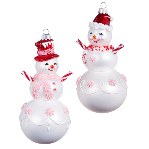 Peppermint Snowman Ornament