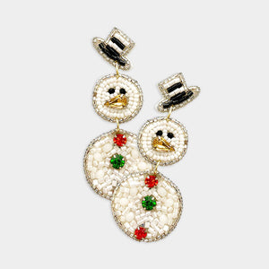 Snowy Day Snowman Earrings