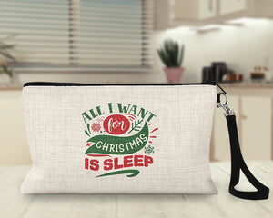 All I Want For Christmas Wristlet/Makeup Bag