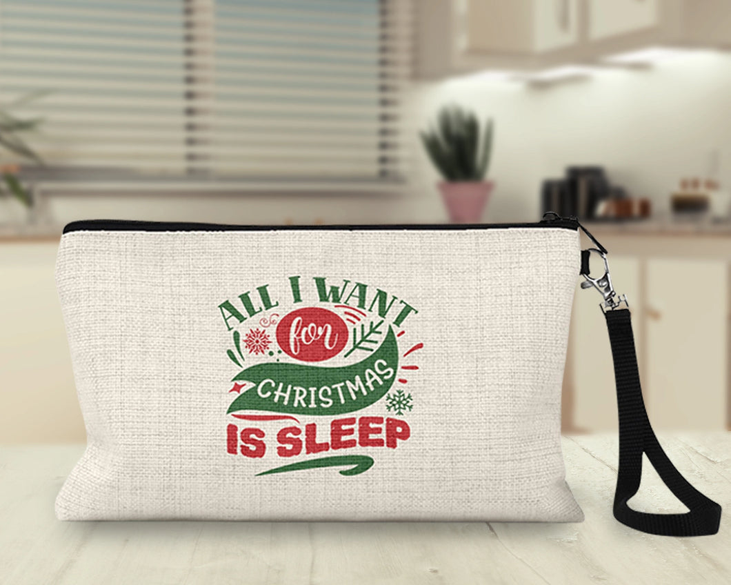 All I Want For Christmas Wristlet/Makeup Bag