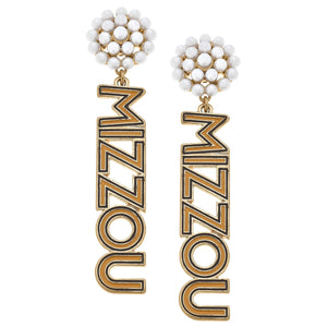 Missouri Tigers Pearl Earrings