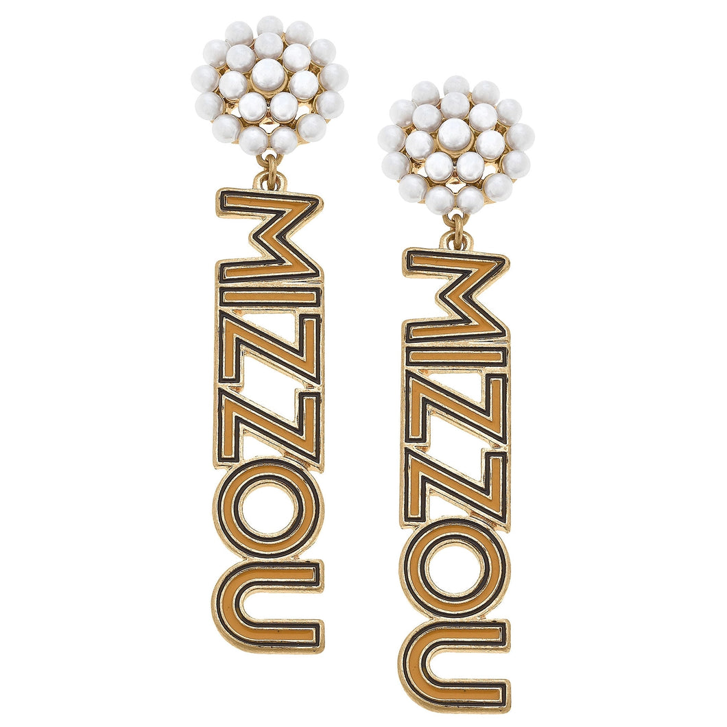 Missouri Tigers Pearl Earrings