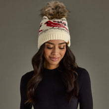 Load image into Gallery viewer, Cardinal Pattern Pom Hat
