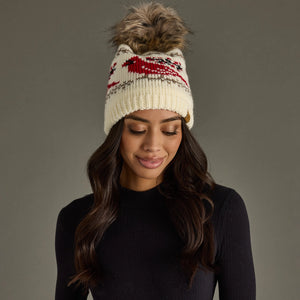Cardinal Pattern Pom Hat