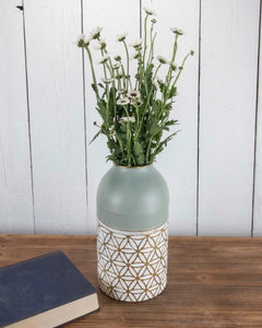 Modern Brass Vase Green