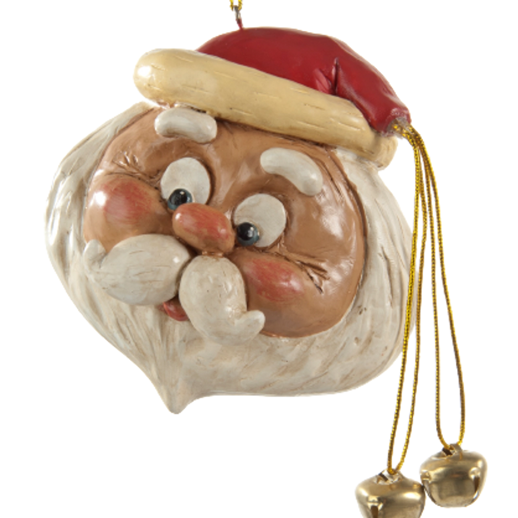 Santa Head Bell Ornament