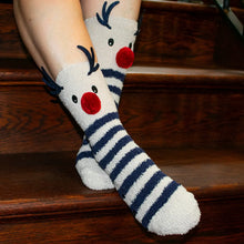 Load image into Gallery viewer, Fuzzy Reindeer Socks
