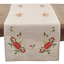 Load image into Gallery viewer, Embroidered Ornament Table Runner
