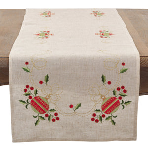Embroidered Ornament Table Runner
