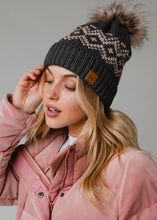 Load image into Gallery viewer, Gray &amp; Speckled Pattern Pom Hat
