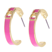 Load image into Gallery viewer, Lyra Horsebit Earrings Pink
