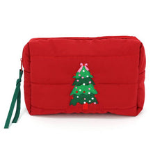 Load image into Gallery viewer, Christmas Tree Quilted Puffer Pouch
