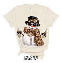 Load image into Gallery viewer, Snowman Glam Rhinestone Christmas Long Sleeved Tee
