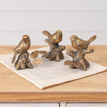 Load image into Gallery viewer, Antiqued Golden Bird Figurines
