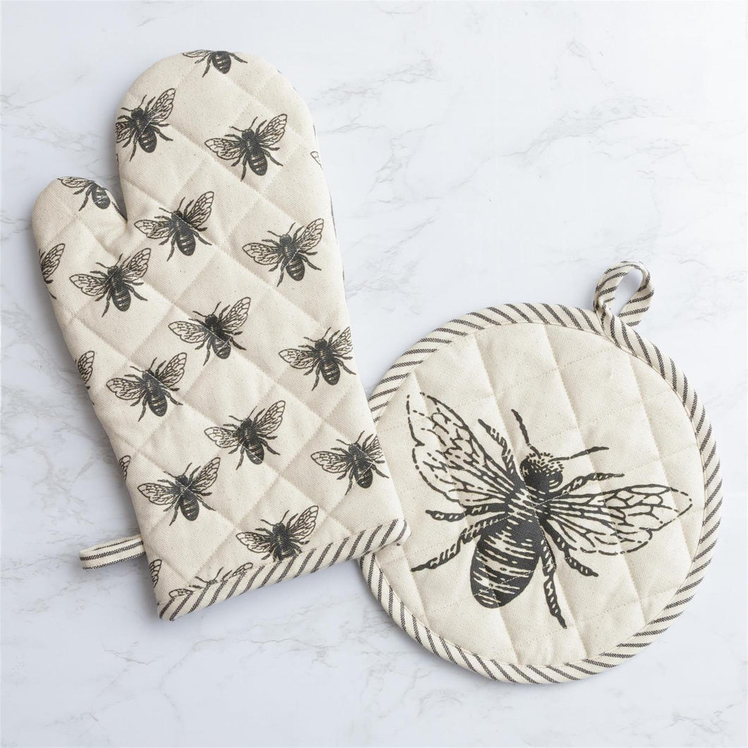 Bee Oven Mit and Pot Holder