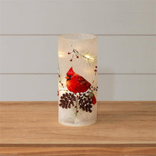 Load image into Gallery viewer, Frosted Cardinal Glass Luminary
