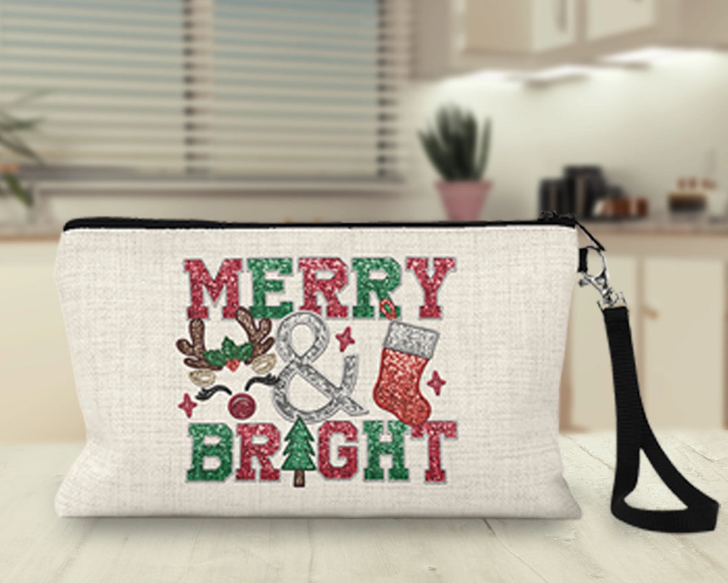 Merry & Bright Wristlet/Makeup Bag