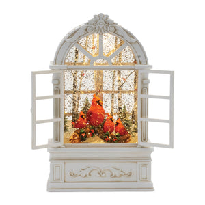 Cardinal Family Snow Globe