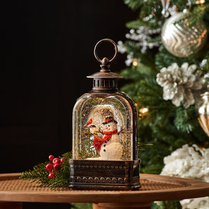 Snowman & Cardinal Snow Globe