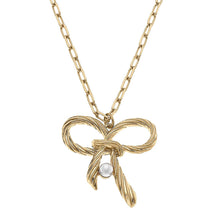 Load image into Gallery viewer, Amy Bow &amp; Pearl Necklace
