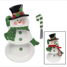 Load image into Gallery viewer, Winter Snowman Chip &amp; Dip Platter
