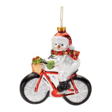 Load image into Gallery viewer, Snowman Bike Ornament
