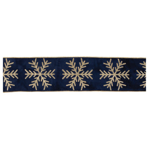 Navy Snowflake Ribbon