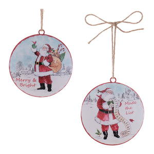 Santa Disk Ornament