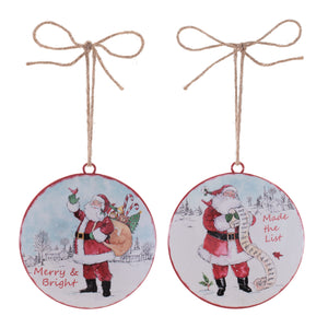 Santa Disk Ornament