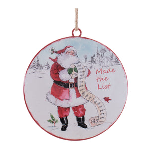 Santa Disk Ornament