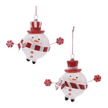Load image into Gallery viewer, Peppermint Snowman Ornament
