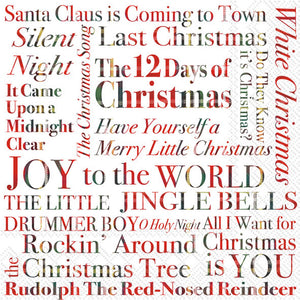 Christmas Songs Cocktail Napkins